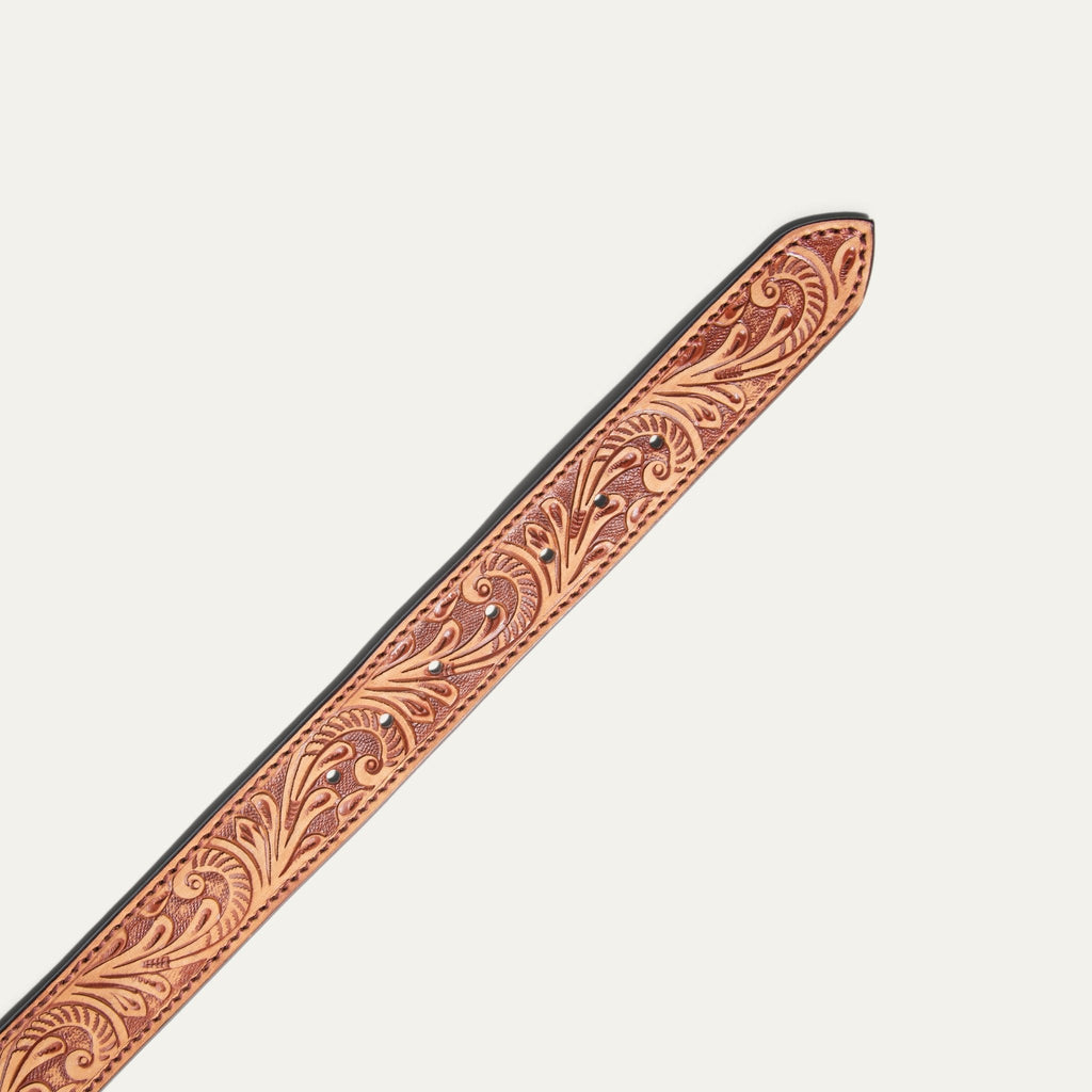 HAND-TOOLED MORNING GLORY JEAN BELT - Che Cose Belle