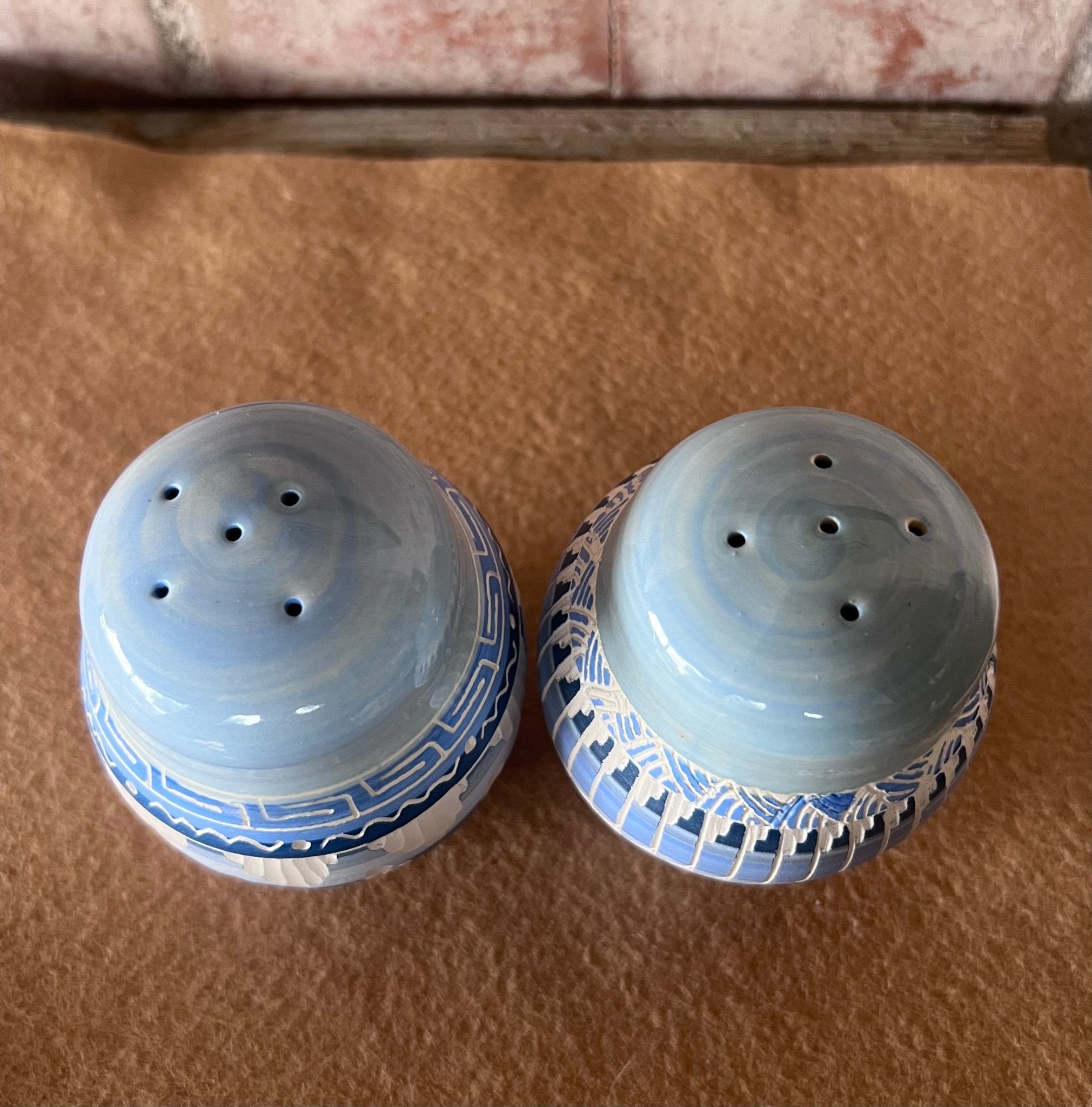 Handcrafted Blue Salt & Pepper Shakers “Cassandra King” - Che Cose Belle