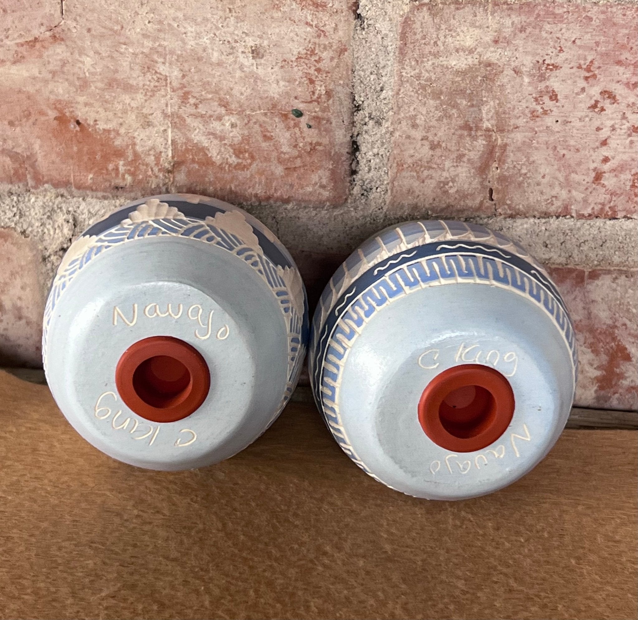 Handcrafted Blue Salt & Pepper Shakers “Cassandra King” - Che Cose Belle