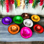 Coconut Rainbow Bowls Handcrafted Gold Leaf Polished Lacquered Eco Serve Bowls