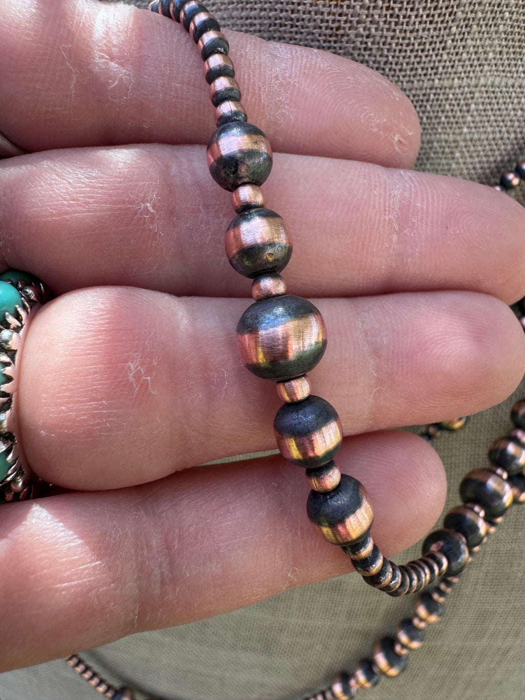 Handcrafted Copper 3-8mm Beaded Necklace - Che Cose Belle