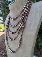 Handcrafted Copper 3-8mm Beaded Necklace - Che Cose Belle
