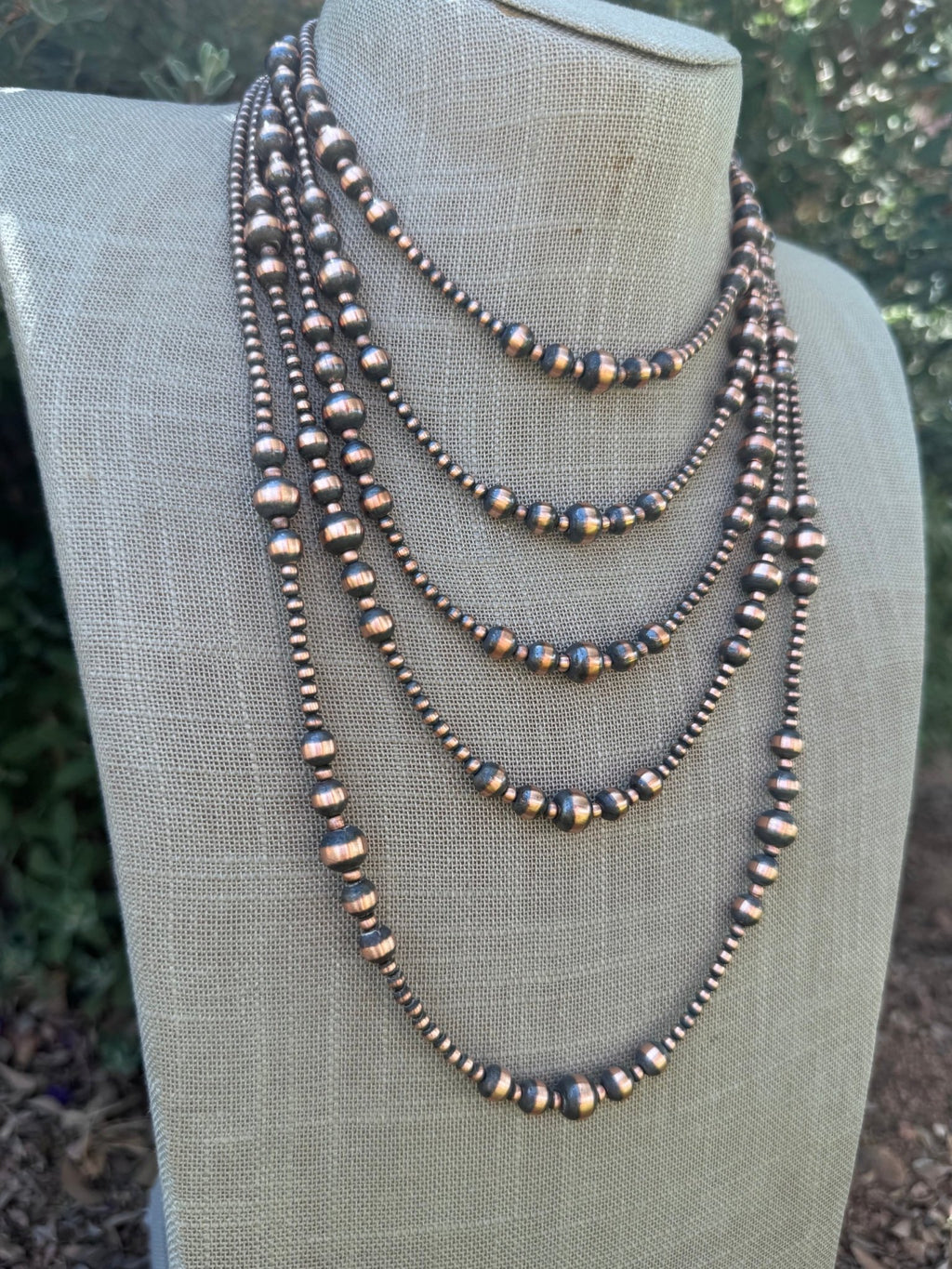 Handcrafted Copper 3-8mm Beaded Necklace - Che Cose Belle