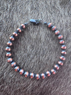 Handcrafted Copper 6mm Beaded Bracelet 7.5" - Che Cose Belle