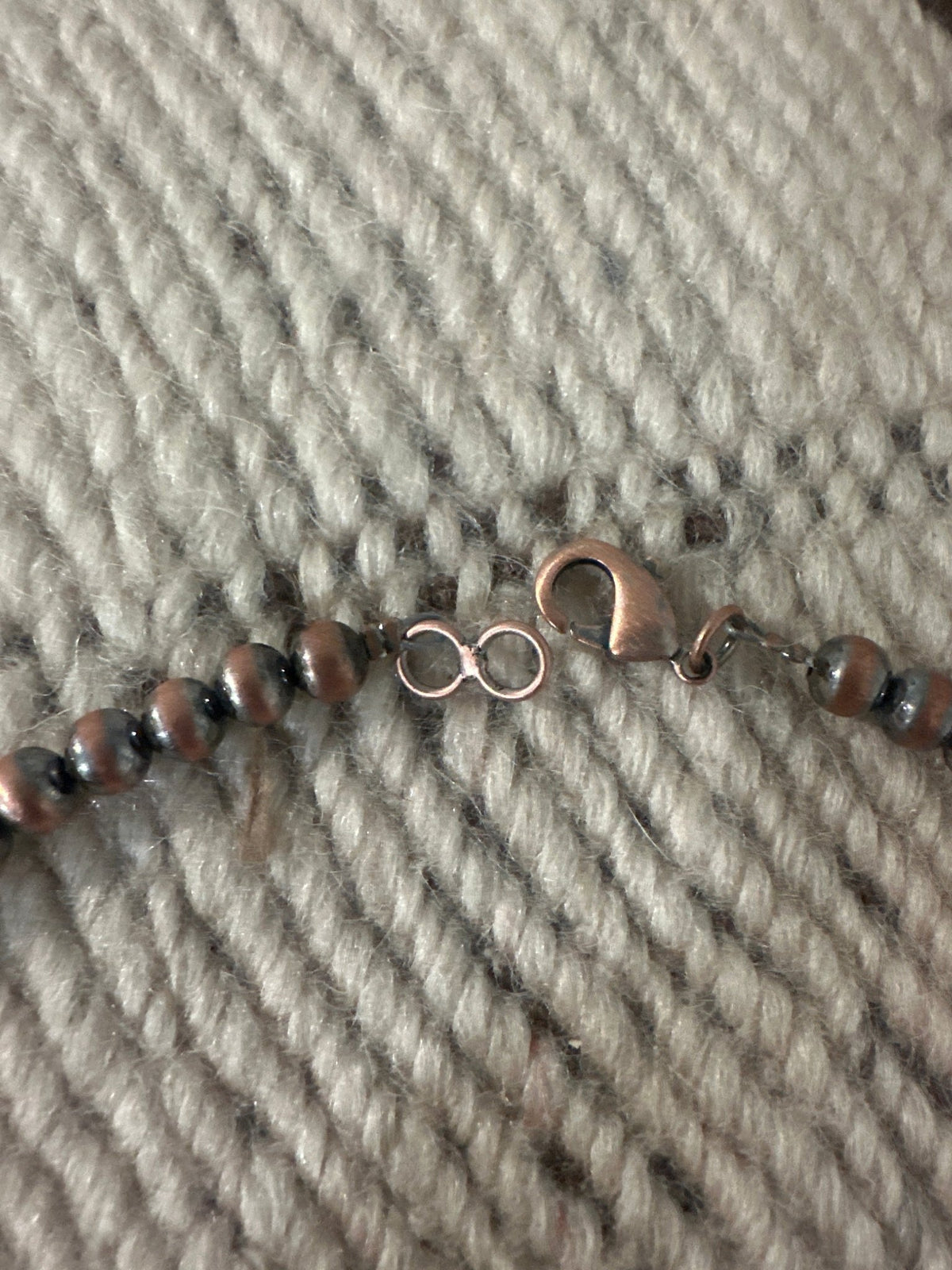 Handcrafted Copper 6mm Beaded Necklace - Che Cose Belle
