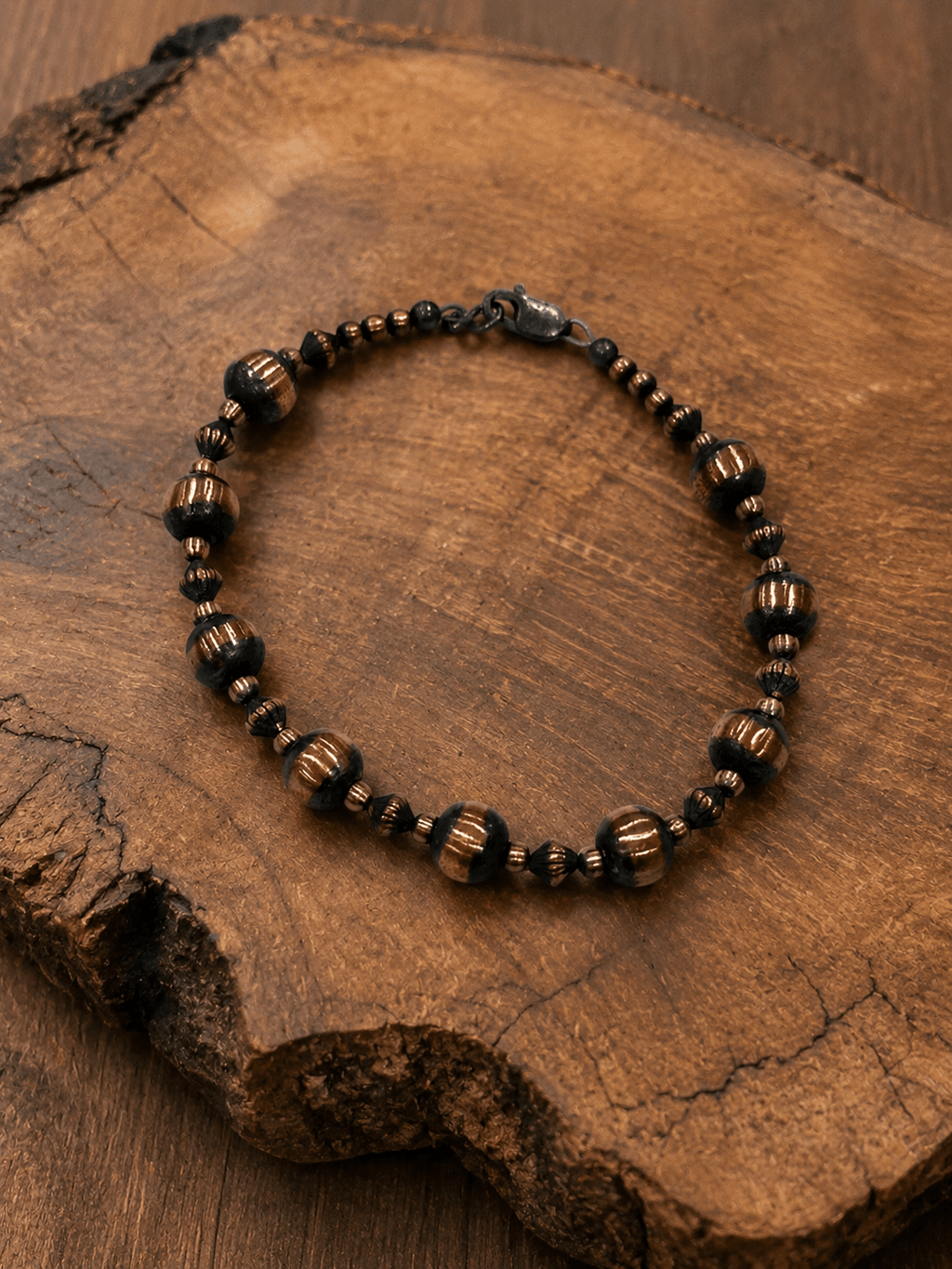 Handcrafted Copper Beaded Bracelet 7.5” - Che Cose Belle