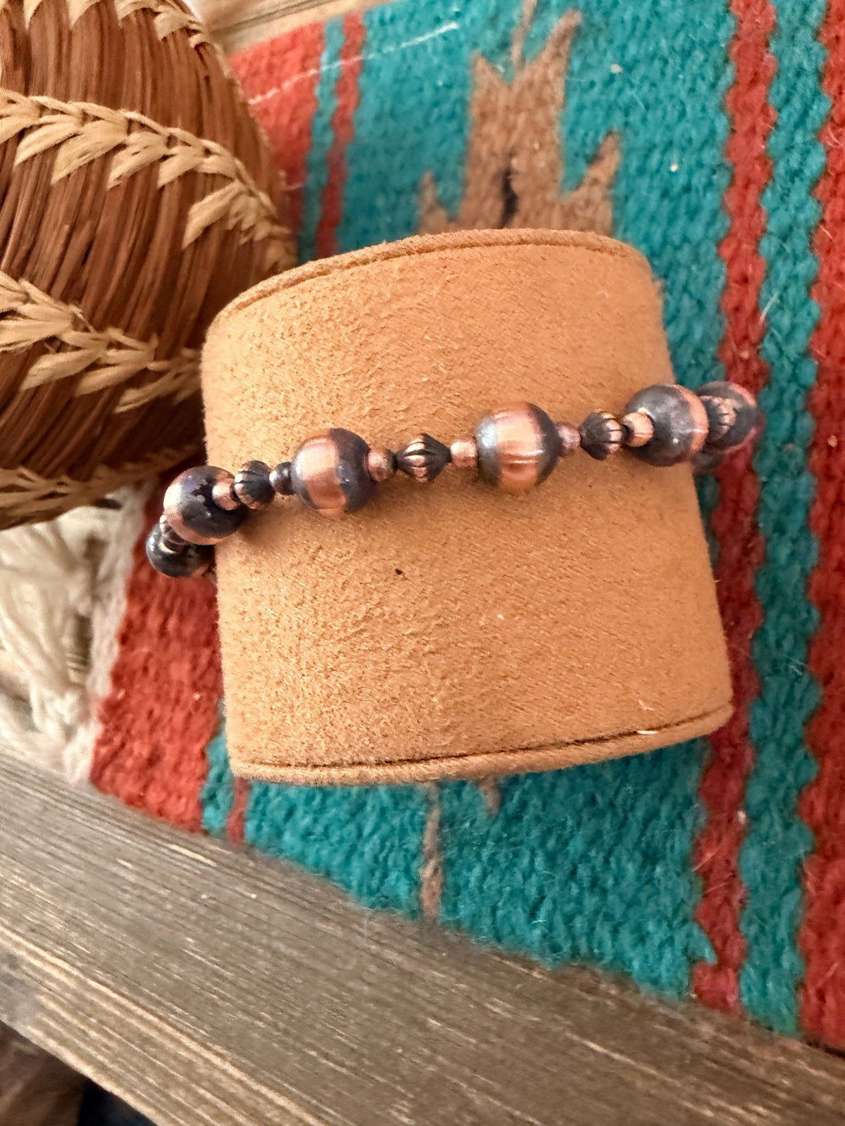 Handcrafted Copper Beaded Bracelet 7.5” - Che Cose Belle