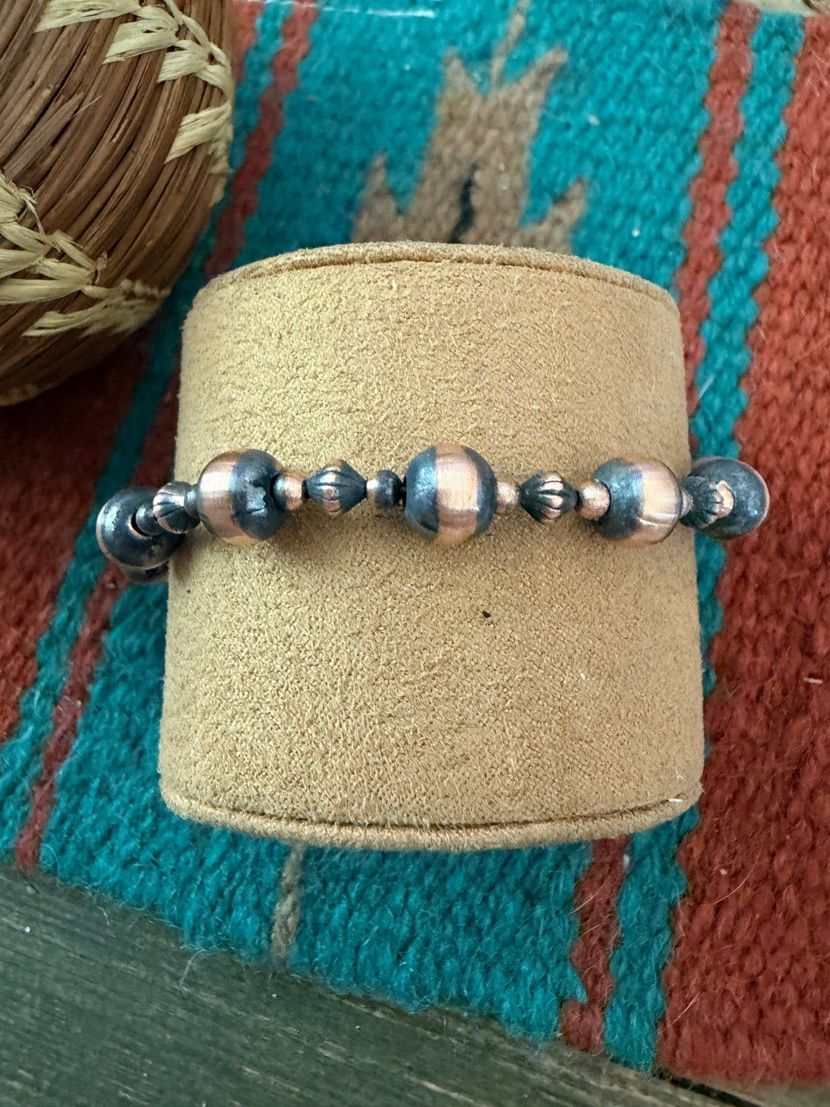 Handcrafted Copper Beaded Bracelet 7.5” - Che Cose Belle