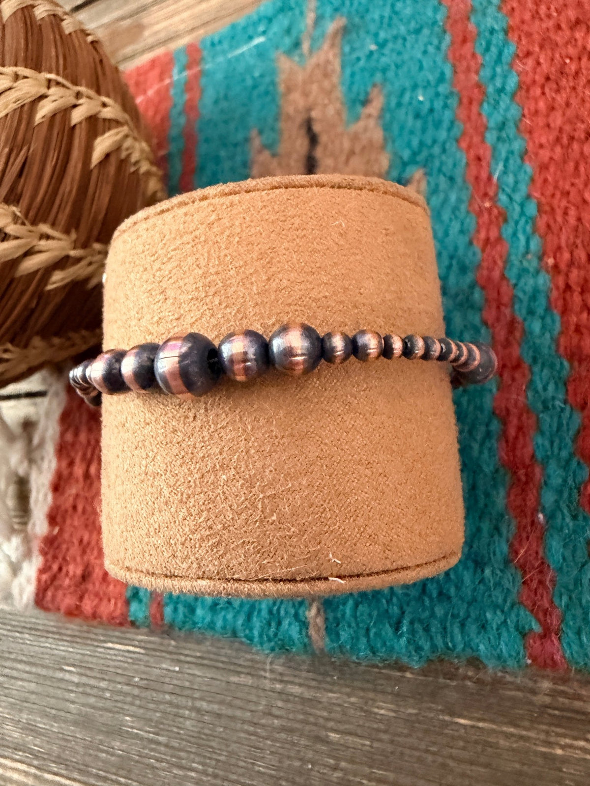Handcrafted Copper Beaded Bracelet 7.5” - Che Cose Belle