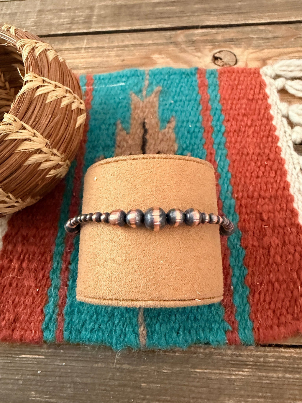 Handcrafted Copper Beaded Bracelet 7.5” - Che Cose Belle