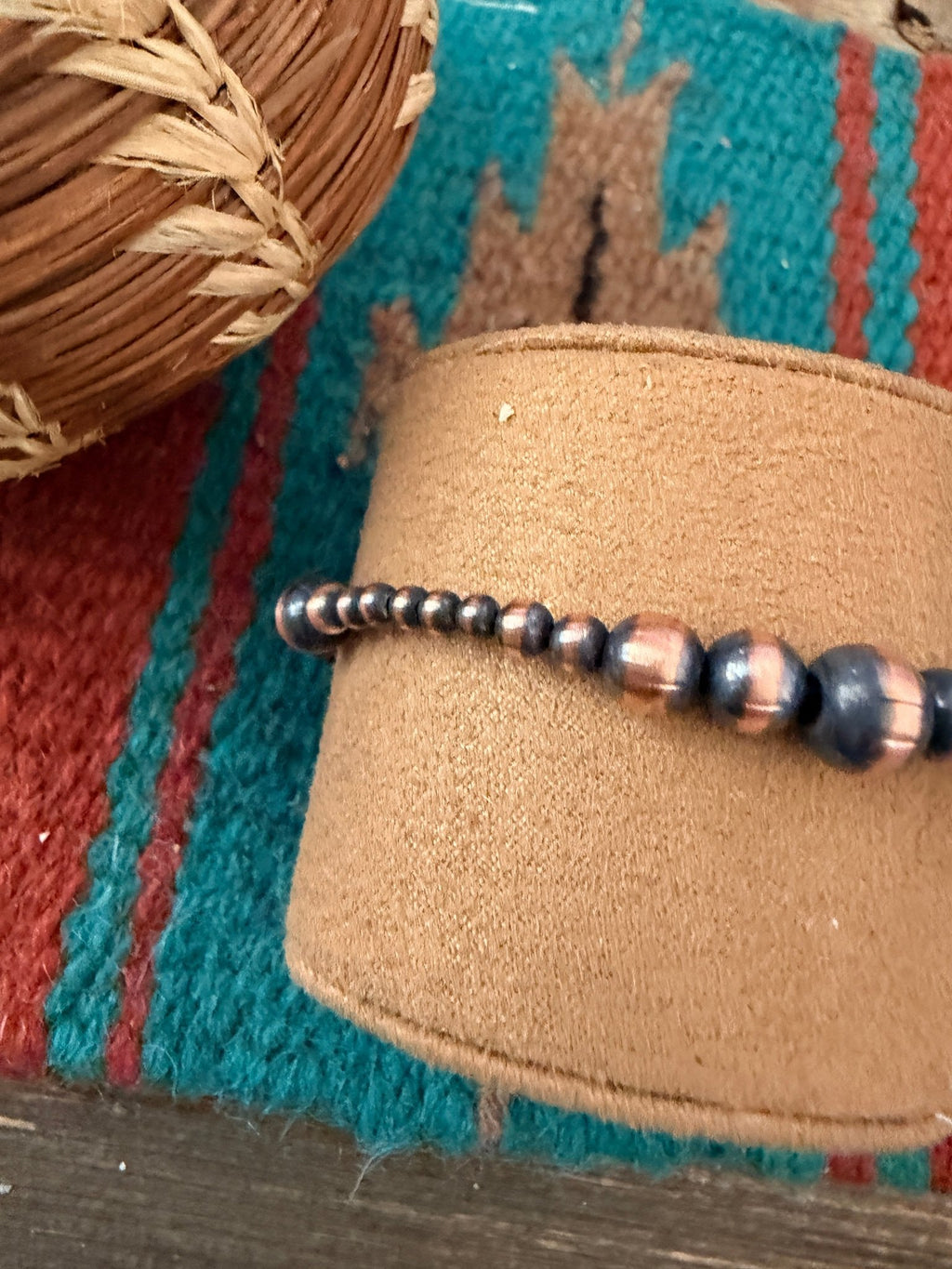 Handcrafted Copper Beaded Bracelet 7.5” - Che Cose Belle