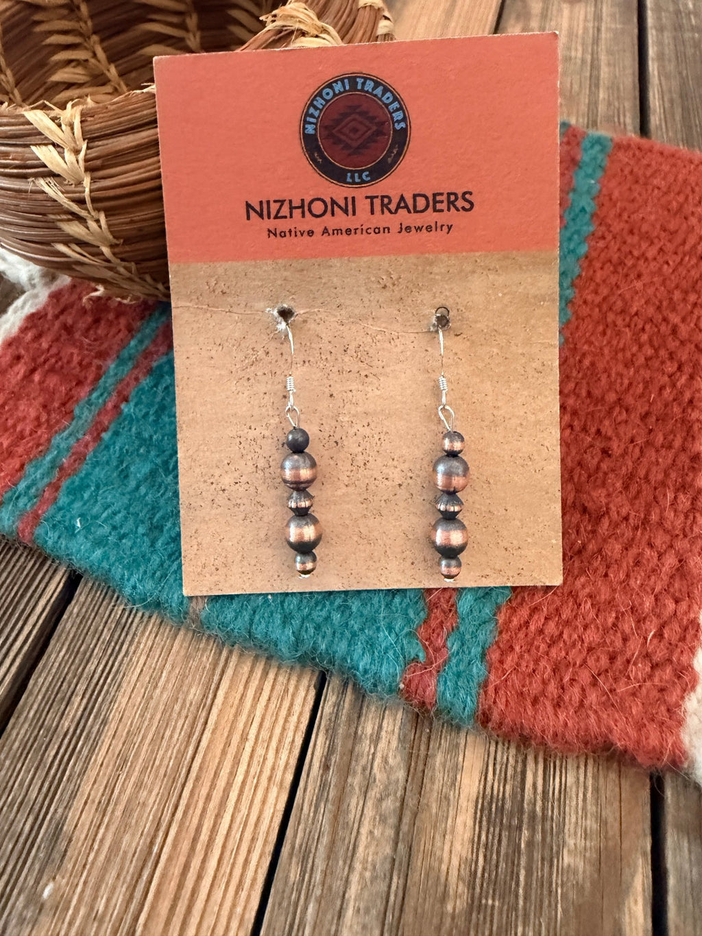 Handcrafted Copper Beaded Dangle Earrings - Che Cose Belle