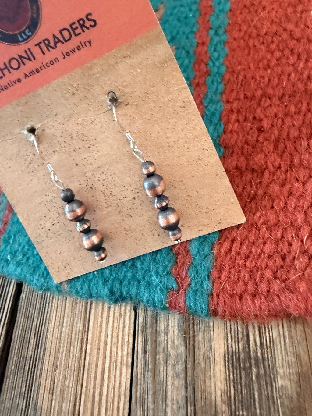 Handcrafted Copper Beaded Dangle Earrings - Che Cose Belle