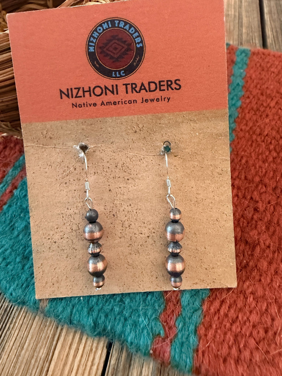 Handcrafted Copper Beaded Dangle Earrings - Che Cose Belle