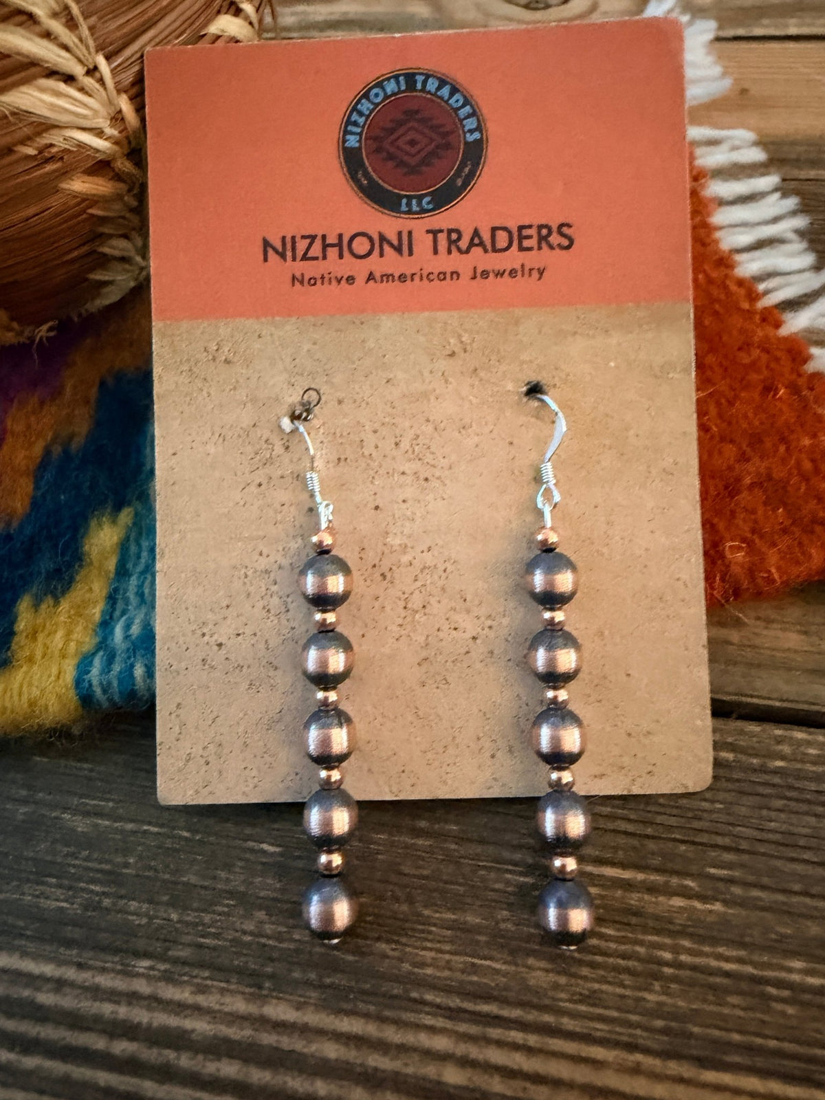 Handcrafted Copper Beaded Dangle Earrings - Che Cose Belle