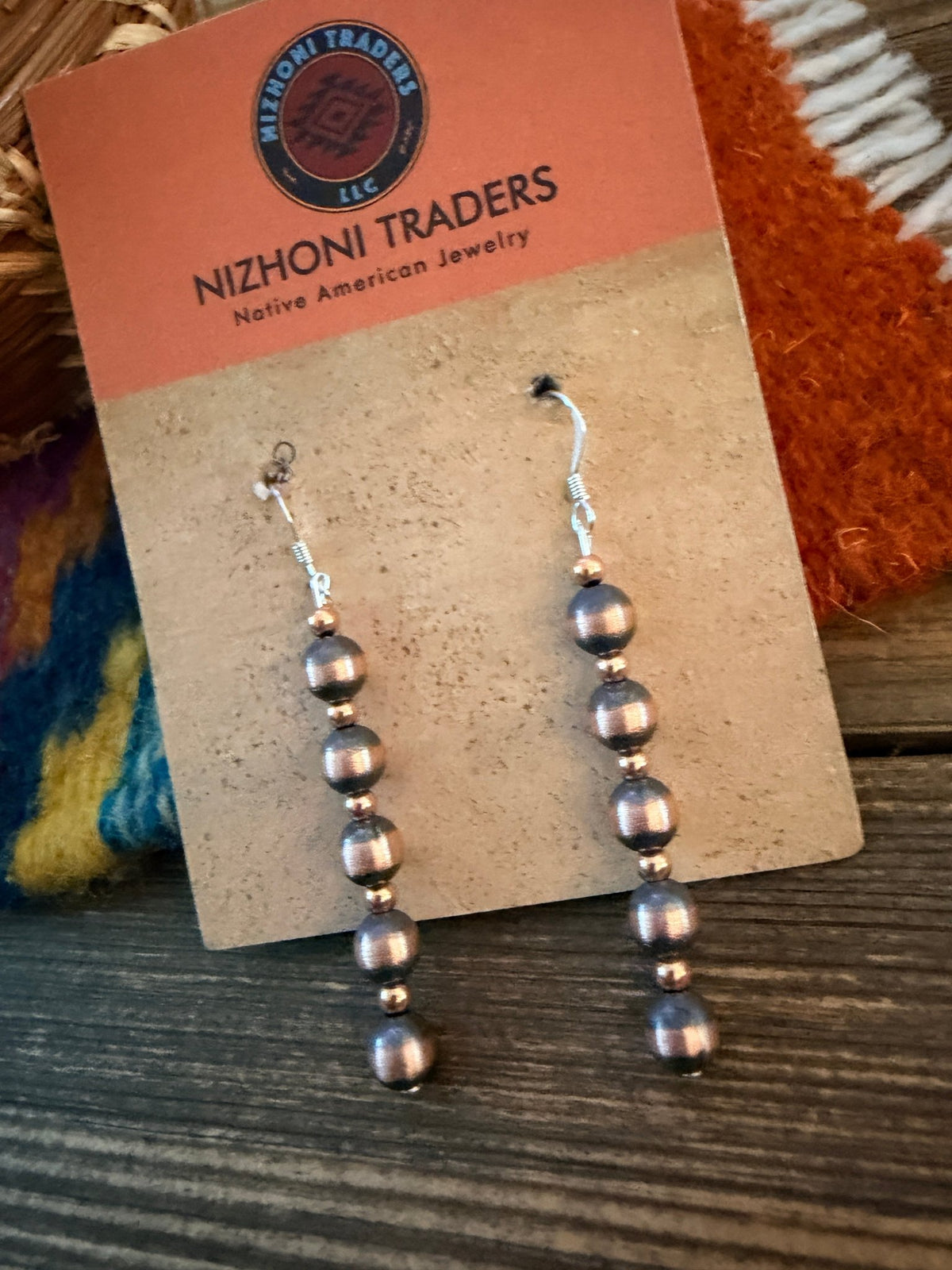 Handcrafted Copper Beaded Dangle Earrings - Che Cose Belle