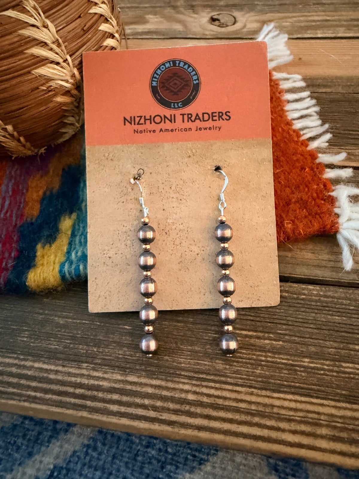 Handcrafted Copper Beaded Dangle Earrings - Che Cose Belle