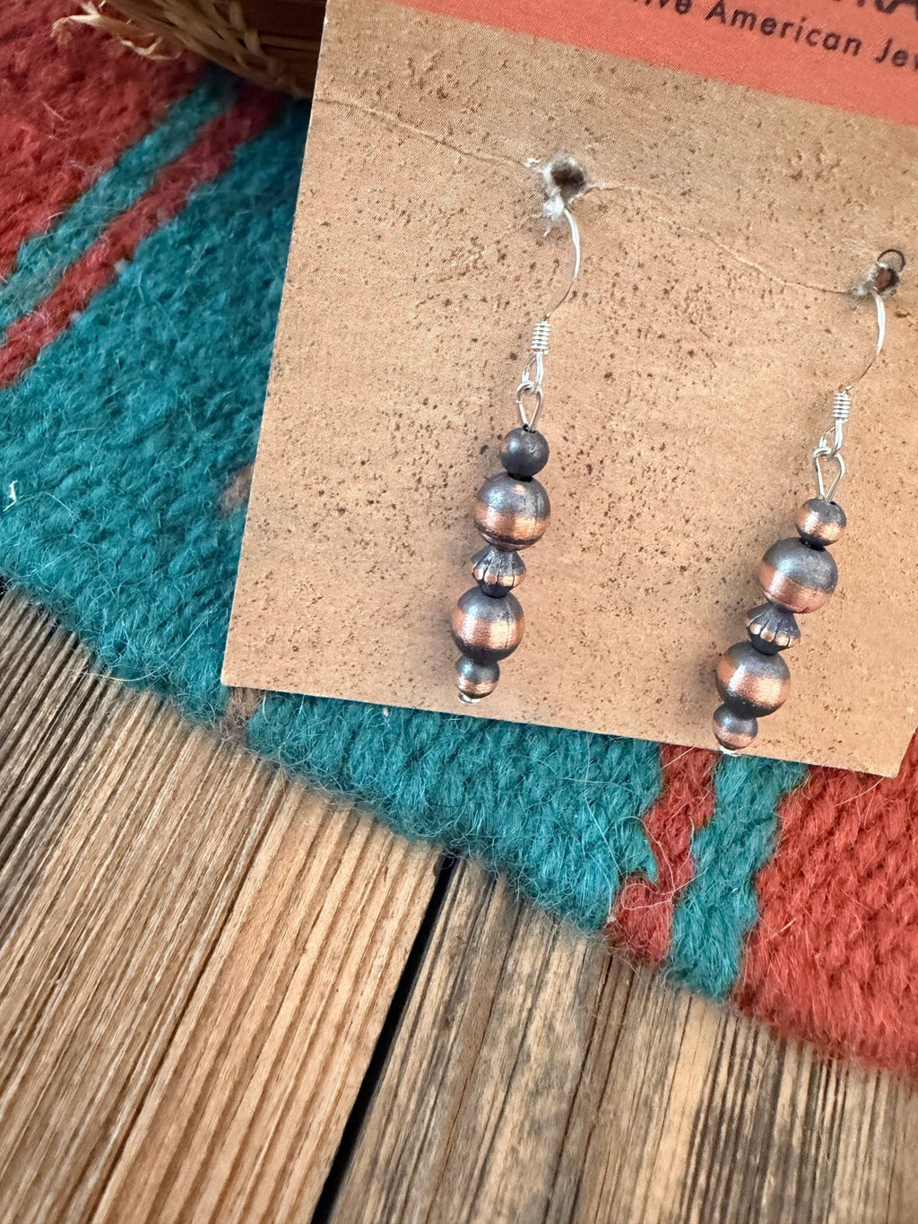 Handcrafted Copper Beaded Dangle Earrings - Che Cose Belle