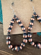 Handcrafted Copper Beaded Dangle Hoop Earrings - Che Cose Belle