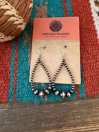 Handcrafted Copper Beaded Dangle Hoop Earrings - Che Cose Belle