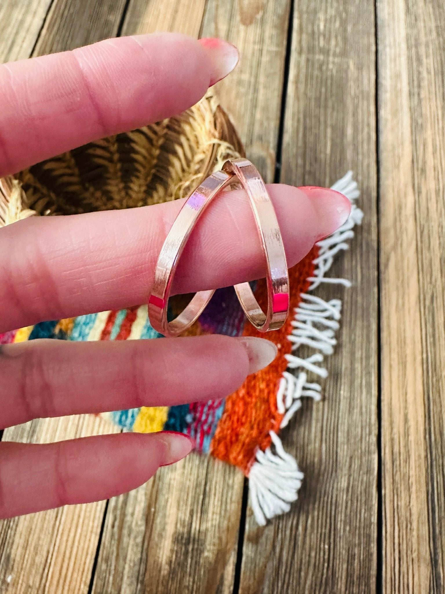 Handcrafted Copper Hoop Earrings - Che Cose Belle