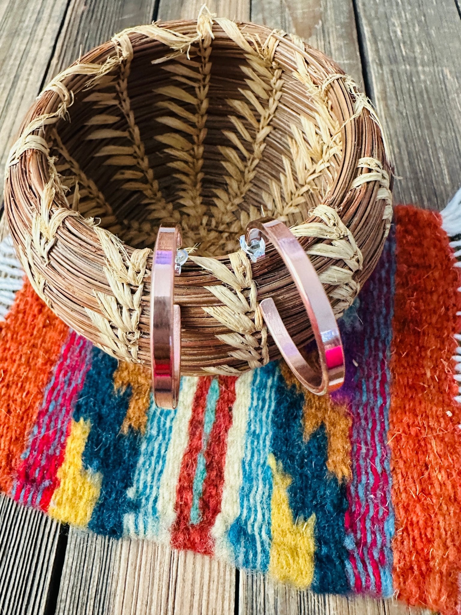 Handcrafted Copper Hoop Earrings - Che Cose Belle