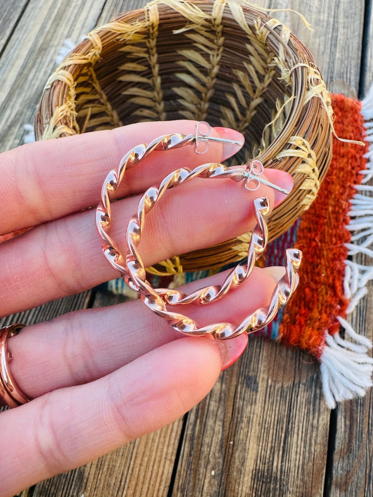 Handcrafted Copper Hoop Earrings - Che Cose Belle