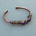 Handcrafted Copper Raw Amethyst Cuff For Inner Peace In Daily Rituals - Che Cose Belle