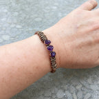 Handcrafted Copper Raw Amethyst Cuff For Inner Peace In Daily Rituals - Che Cose Belle