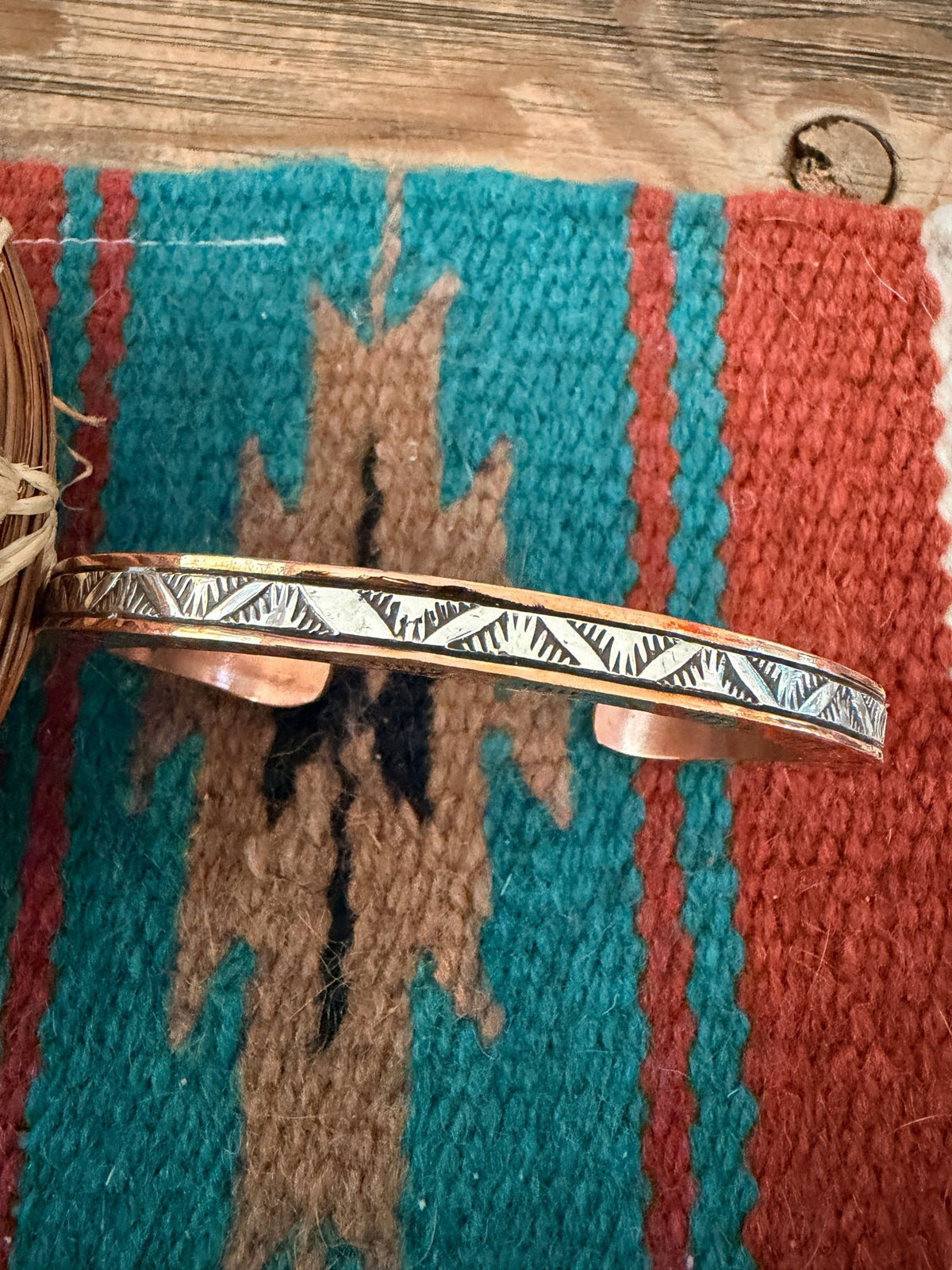 Handcrafted Copper & Sterling Silver Cuff Bracelet by Wylie Secatero - Che Cose Belle