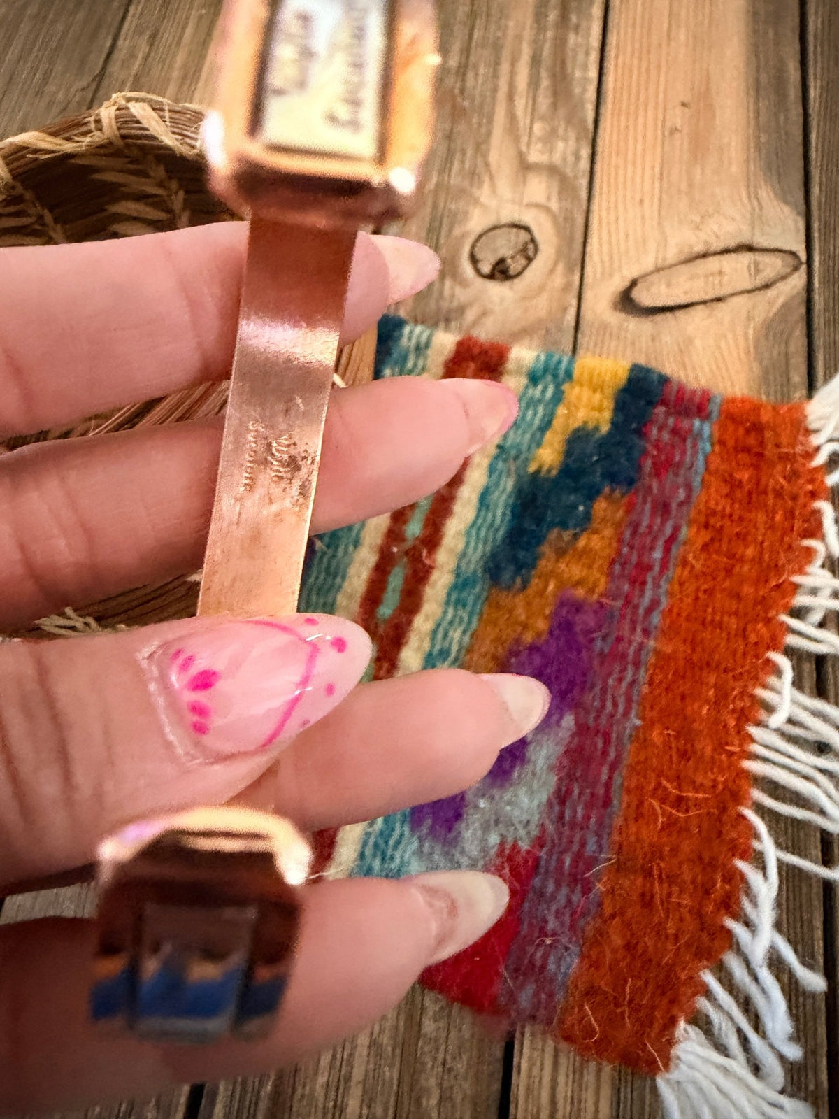 Handcrafted Copper & Sterling Silver Cuff Bracelet by Wylie Secatero - Che Cose Belle