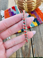 Handcrafted Coral & Sterling Silver Stacker Cuff Bracelet - Che Cose Belle