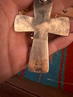 Handcrafted Golden Hills Turquoise & Sterling Silver Cross Pendant by Chimney Butte - Che Cose Belle