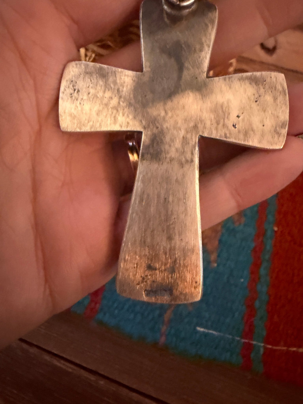 Handcrafted Golden Hills Turquoise & Sterling Silver Cross Pendant by Chimney Butte - Che Cose Belle