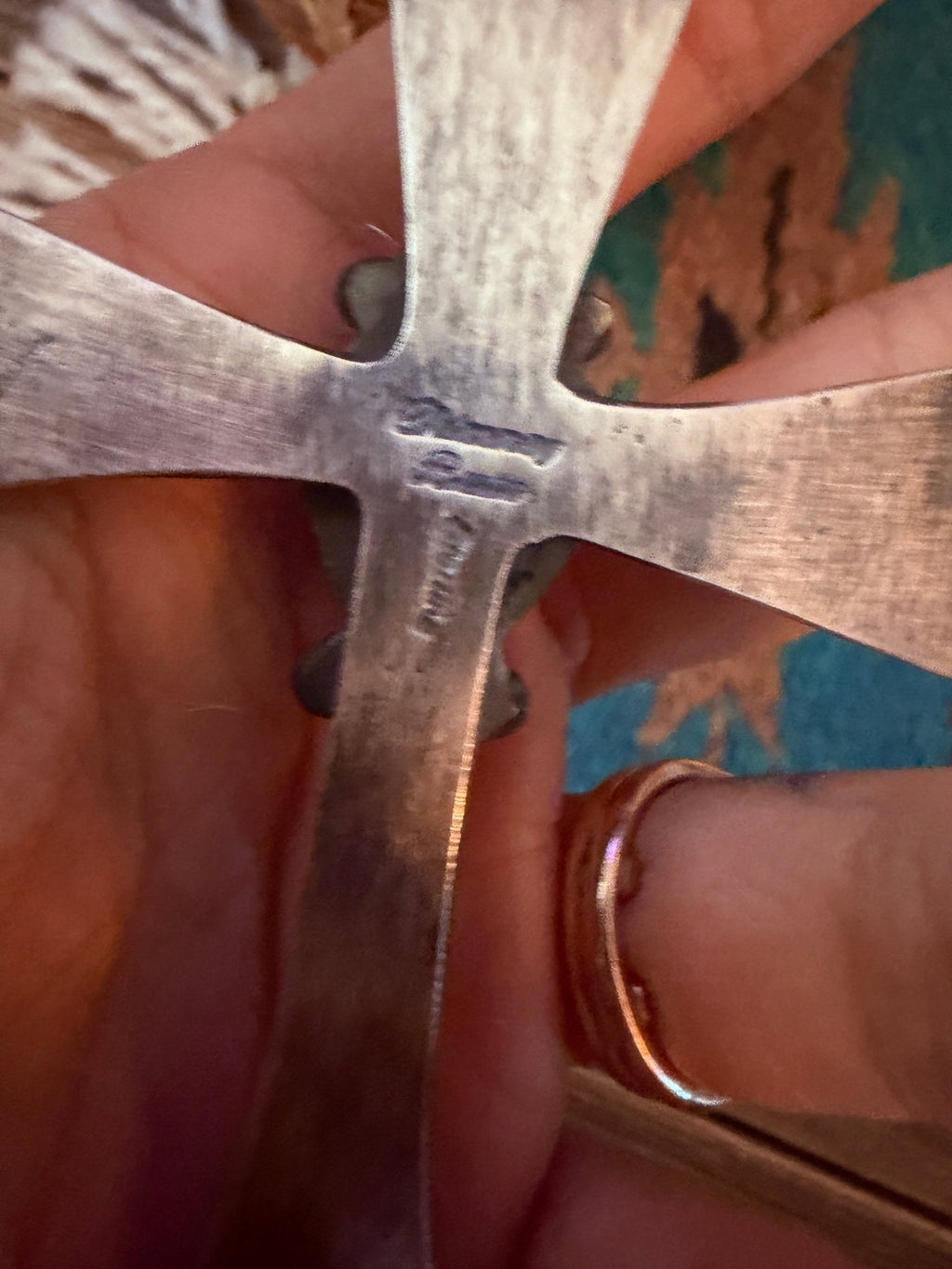 Handcrafted Golden Hills Turquoise & Sterling Silver Cross Pendant by Chimney Butte - Che Cose Belle