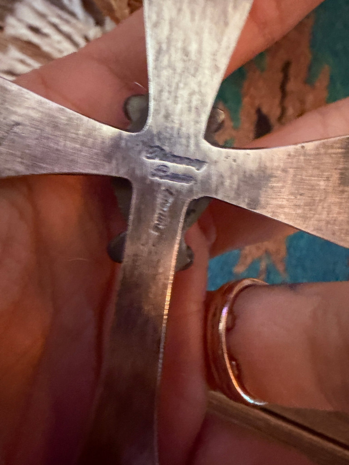 Handcrafted Golden Hills Turquoise & Sterling Silver Cross Pendant by Chimney Butte - Che Cose Belle