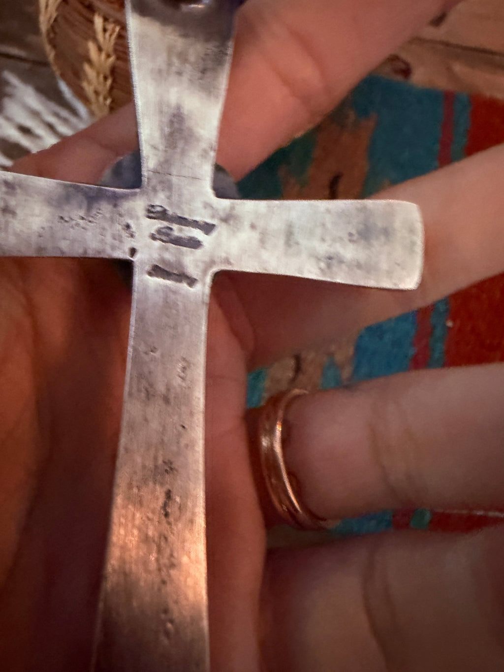 Handcrafted Golden Hills Turquoise & Sterling Silver Cross Pendant by Chimney Butte - Che Cose Belle