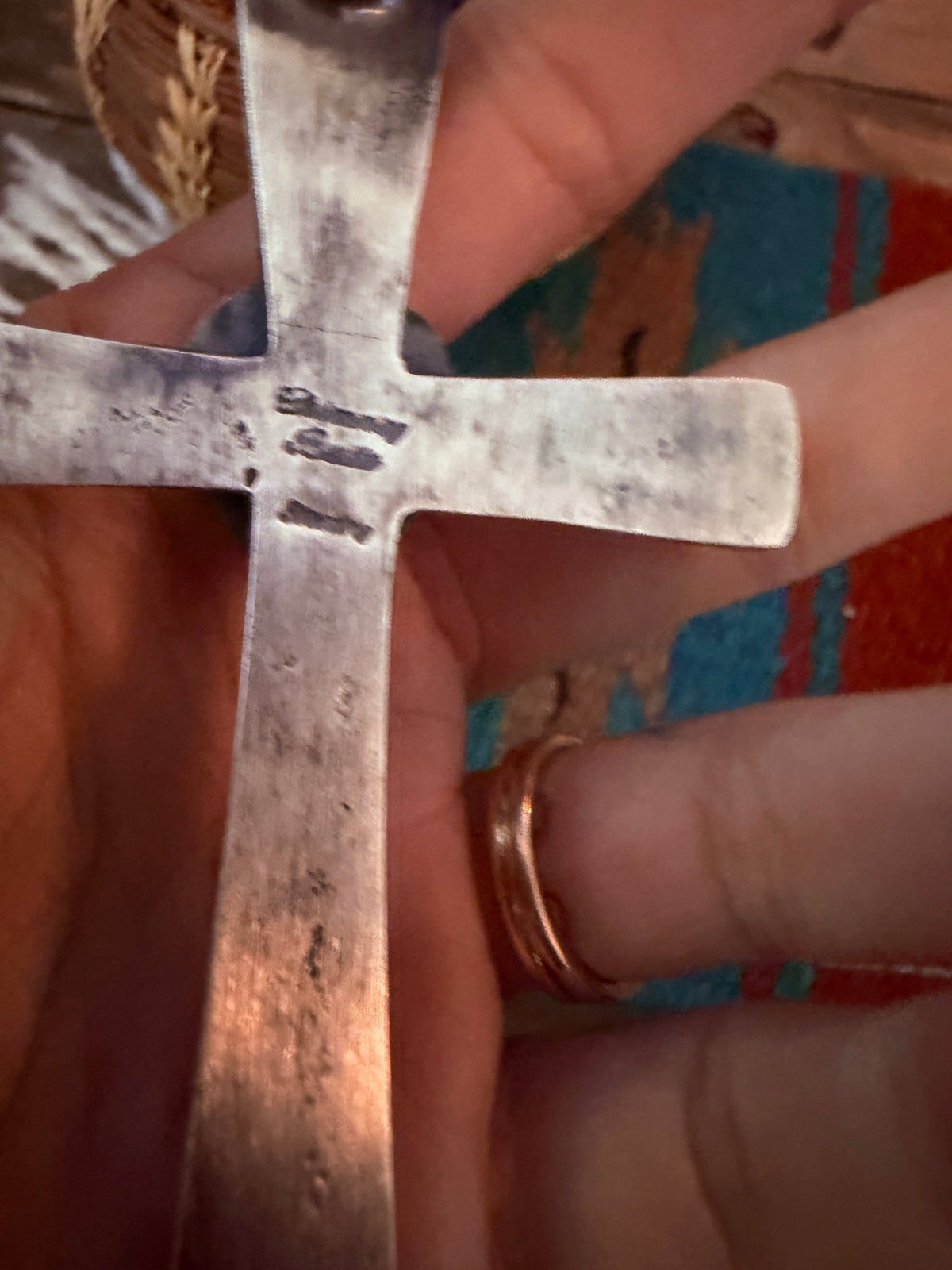 Handcrafted Golden Hills Turquoise & Sterling Silver Cross Pendant by Chimney Butte - Che Cose Belle