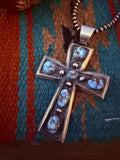 Handcrafted Golden Hills Turquoise & Sterling Silver Cross Pendant by Chimney Butte - Che Cose Belle