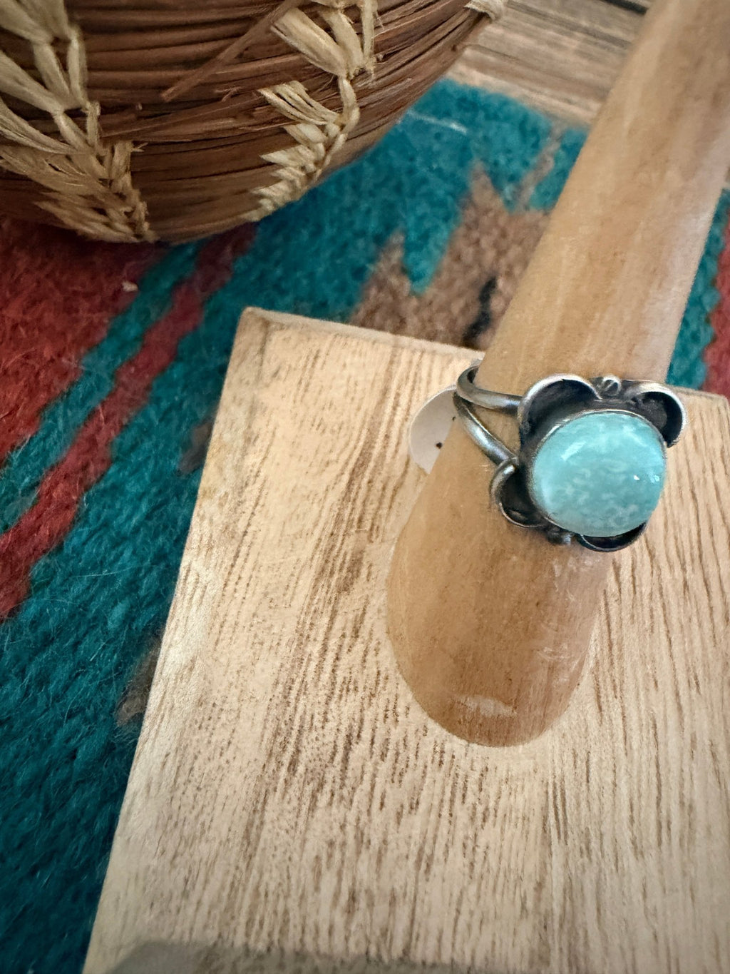 Handcrafted Golden Hills Turquoise & Sterling Silver Ring Size 6.5 - Che Cose Belle