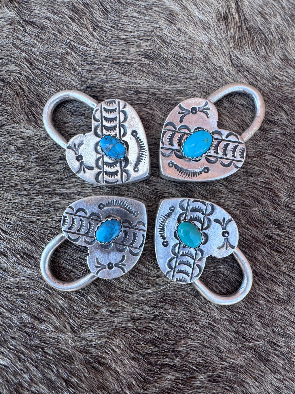 Handcrafted Kingman Turquoise & Sterling Silver Heart Locket Pendant by P. Yazzie - Che Cose Belle