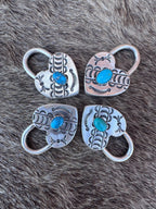 Handcrafted Kingman Turquoise & Sterling Silver Heart Locket Pendant by P. Yazzie - Che Cose Belle