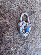 Handcrafted Kingman Turquoise & Sterling Silver Heart Locket Pendant by P. Yazzie - Che Cose Belle