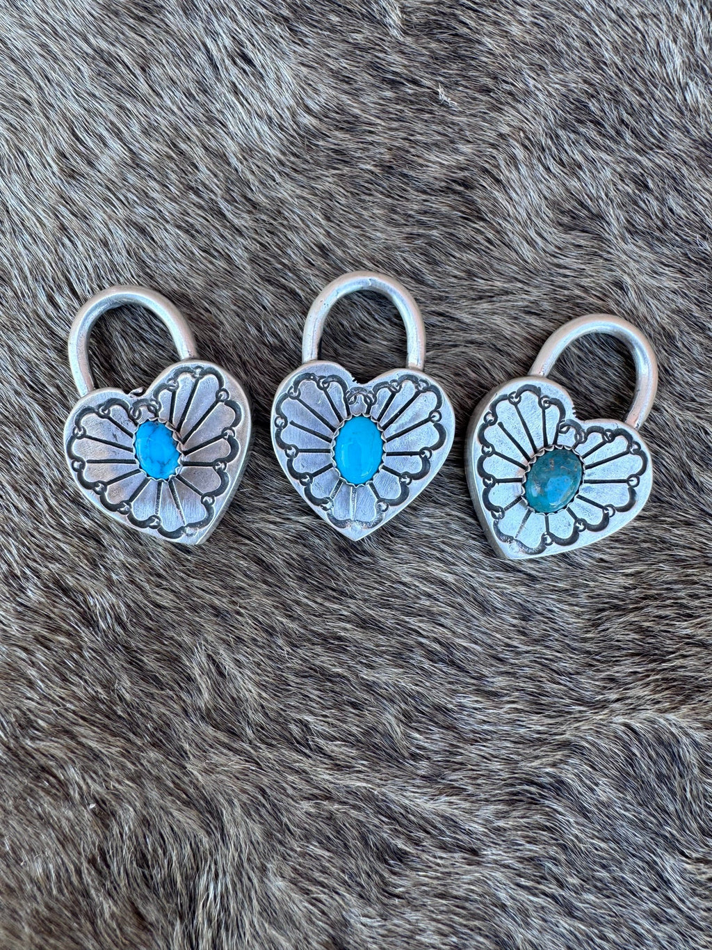Handcrafted Kingman Turquoise & Sterling Silver Heart Locket Pendant by Patrick Yazzie - Che Cose Belle