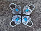 Handcrafted Kingman Turquoise & Sterling Silver Heart Locket Pendant by Patrick Yazzie - Che Cose Belle