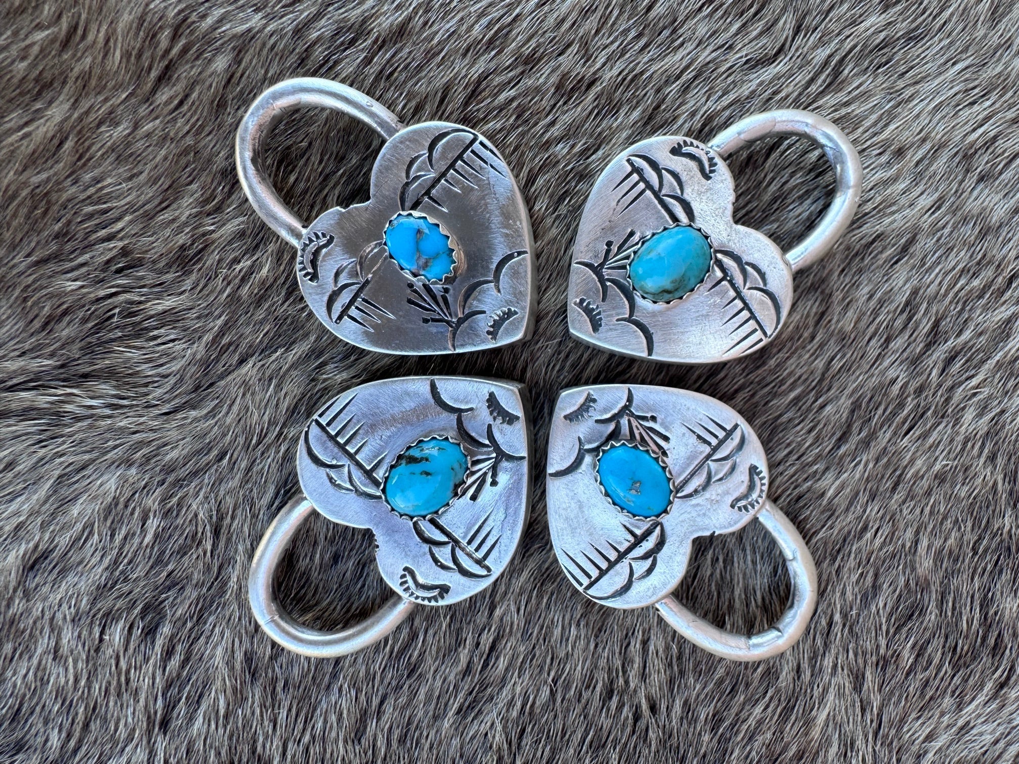 Handcrafted Kingman Turquoise & Sterling Silver Heart Locket Pendant by Patrick Yazzie - Che Cose Belle