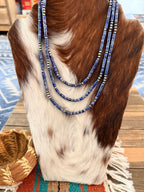 Handcrafted Lapis and Sterling Silver Pearl Beaded Necklace - Che Cose Belle