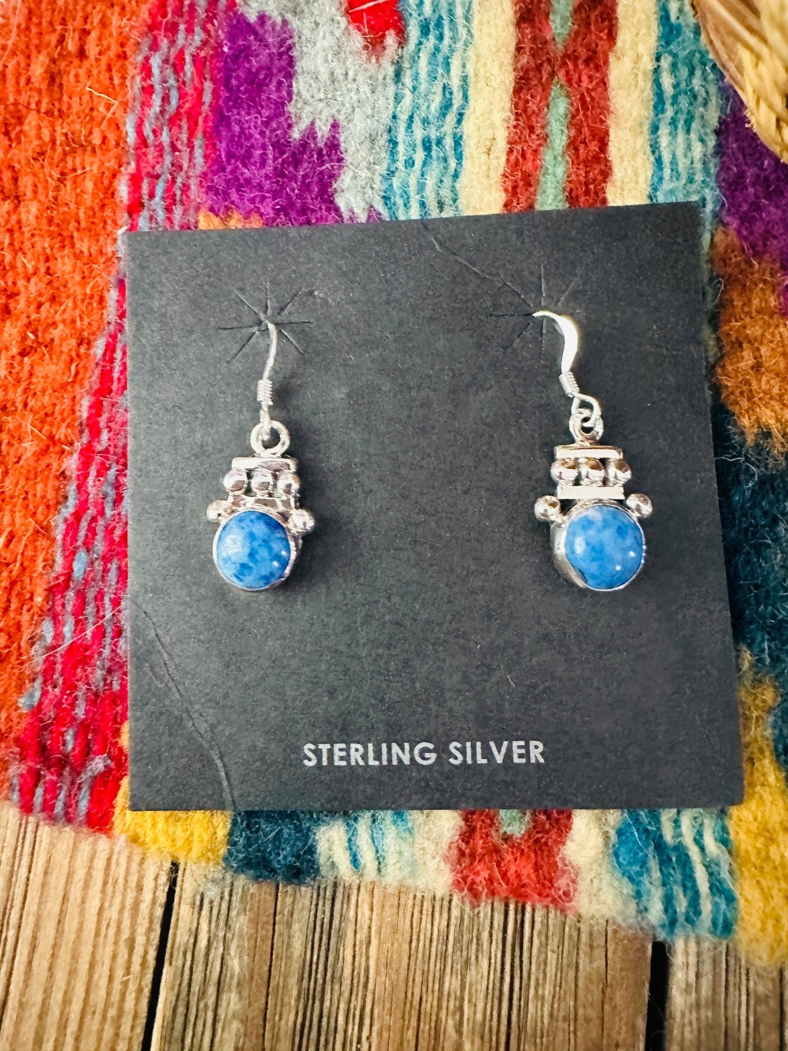 Handcrafted Lapis & Sterling Silver Dangle Earrings - Che Cose Belle