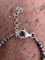 Handcrafted Mother of Pearl & Sterling Silver Pearl 3 - 12mm Beaded Bracelet 6.5" - Che Cose Belle