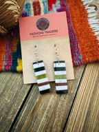 Handcrafted Multi Stone Inlay Slab Dangle Earrings - Che Cose Belle